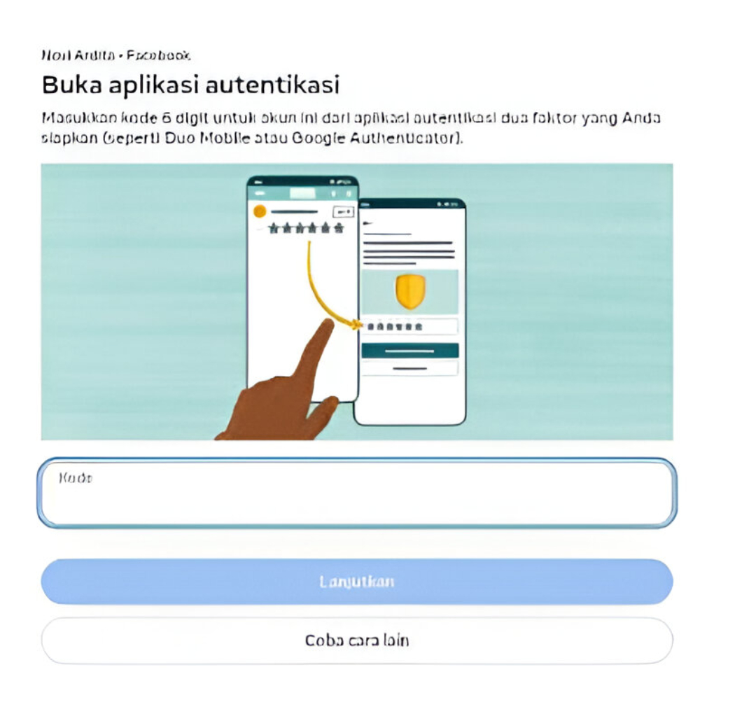 Contoh masalah Autentikasi Dua Faktor (A2F)